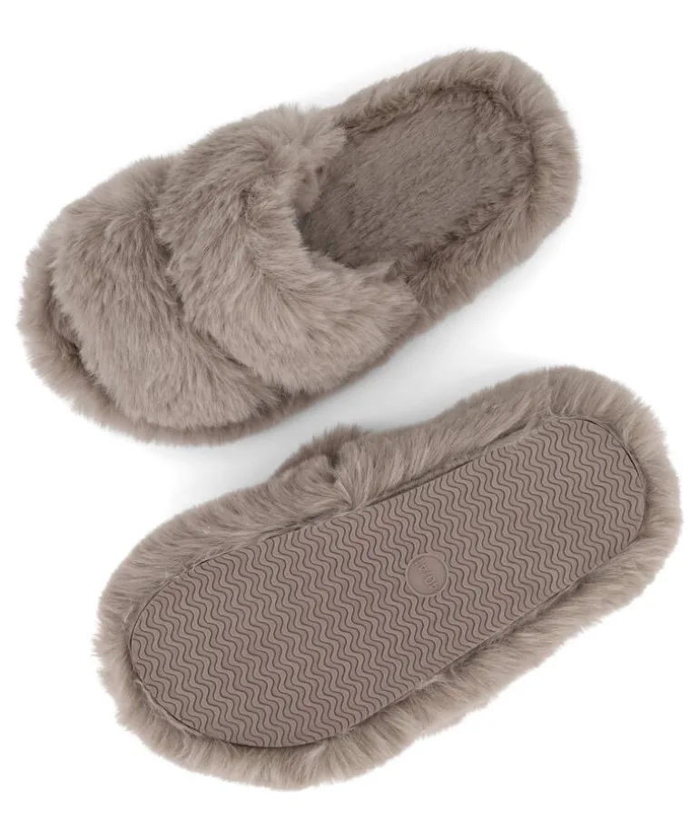 Double Strap Lady Slippers - Beige