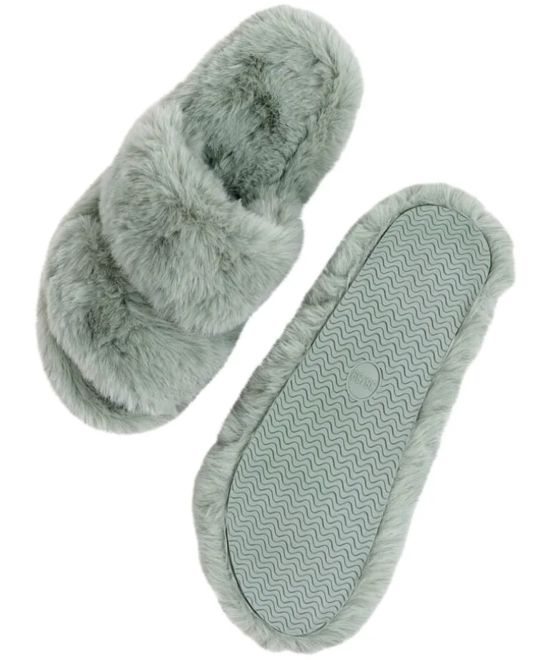 Double Strap Lady Slippers - Green