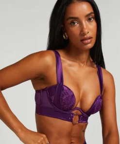Elsa Padded Underwired Longline Bra - Purple