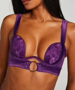 Elsa Padded Underwired Longline Bra - Purple