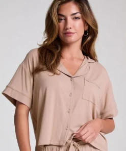 Essential Jersey Short-Sleeved Jacket - Beige