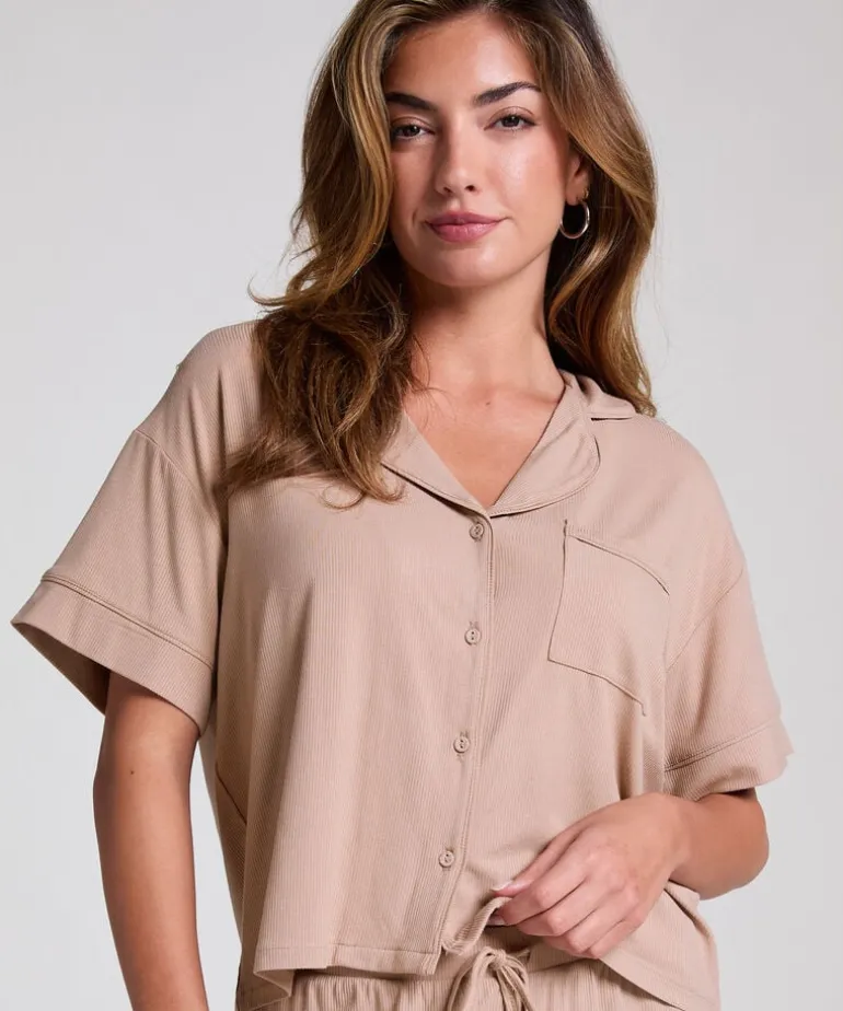 Essential Jersey Short-Sleeved Jacket - Beige