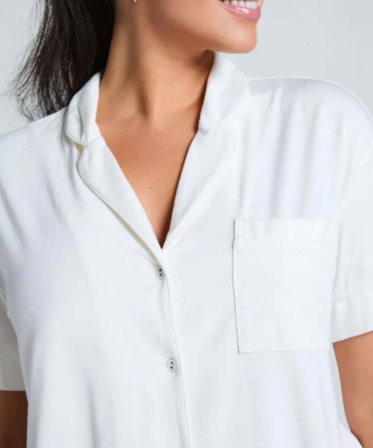 Essential Jersey Short-Sleeved Jacket - White
