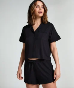 Essential Jersey Short-Sleeved Jacket - Black