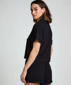 Essential Jersey Short-Sleeved Jacket - Black