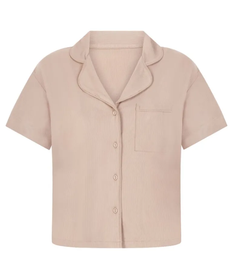 Essential Jersey Short-Sleeved Jacket - Beige