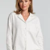 Essentials Flannel Pyjama Top - White