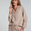 Essentials Flannel Pyjama Top - Beige
