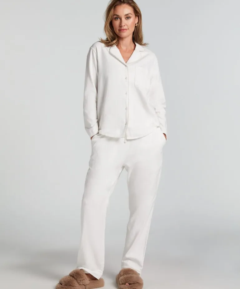 Essentials Flannel Pyjama Top - White