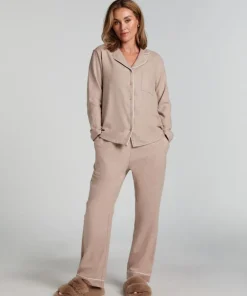 Essentials Flannel Pyjama Top - Beige