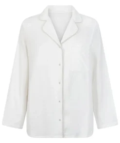 Essentials Flannel Pyjama Top - White
