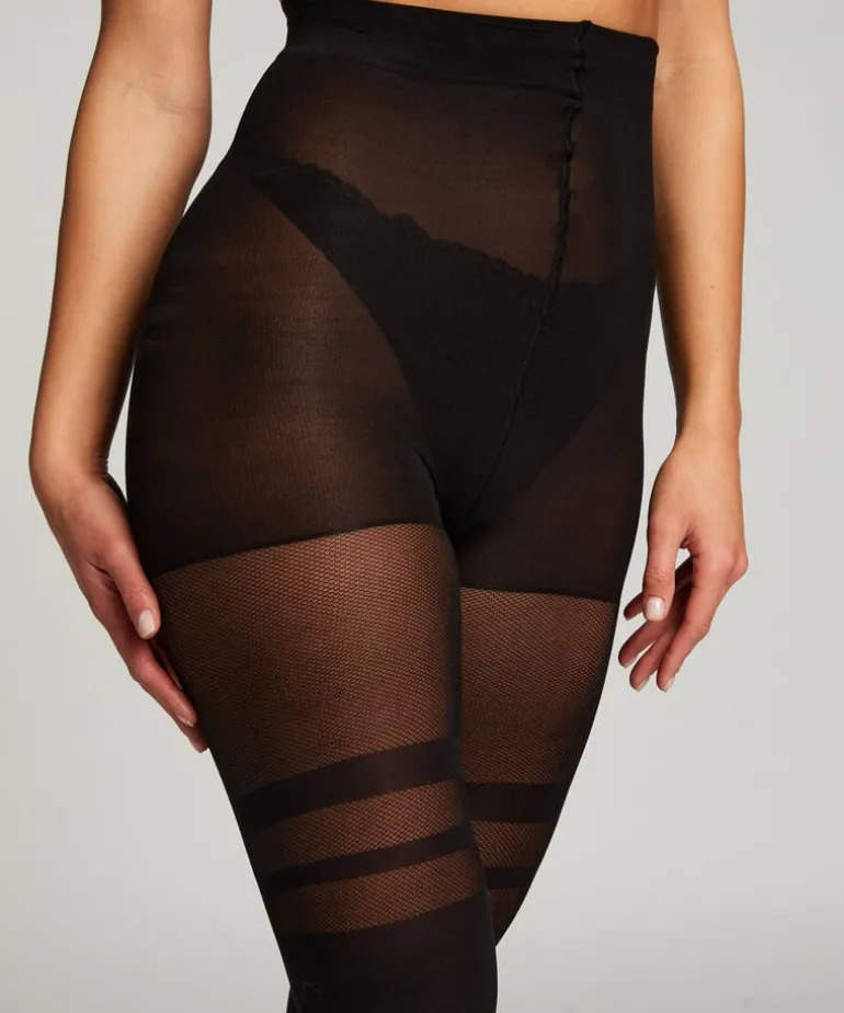 Fishnet Overknee Tights - Black