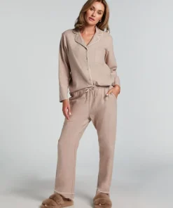 Flannel Pyjama Pants - Beige