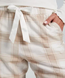 Flannel Pyjama Pants - Beige