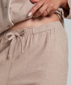Flannel Pyjama Pants - Beige