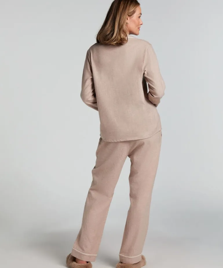 Flannel Pyjama Pants - Beige