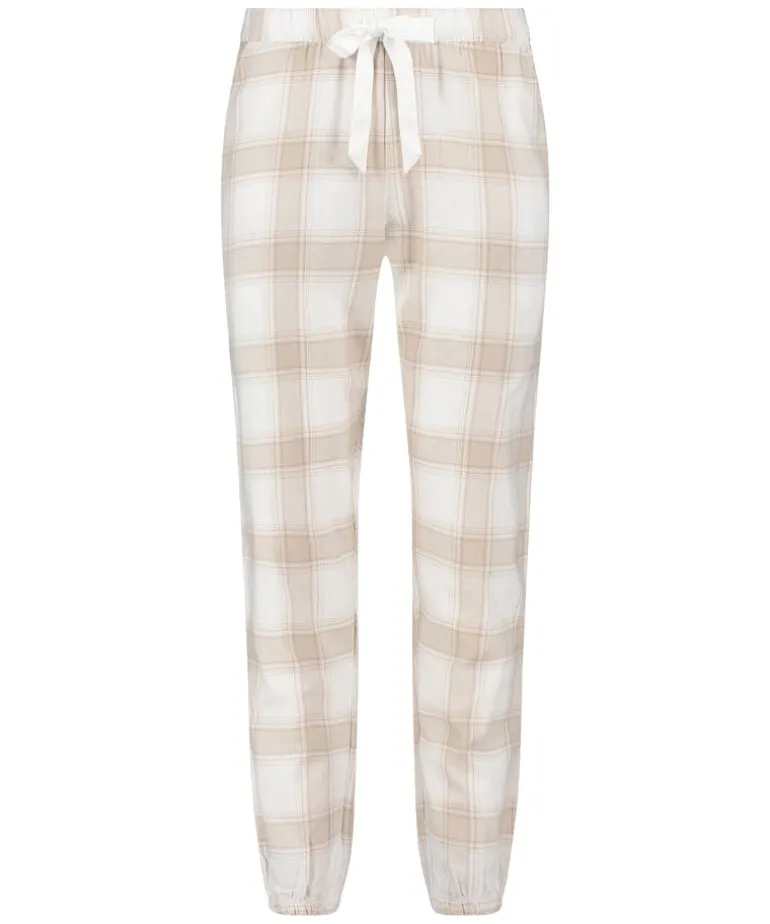 Flannel Pyjama Pants - Beige