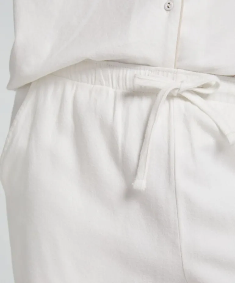 Flannel Pyjama Pants - White