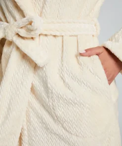 Fleece Bathrobe - White