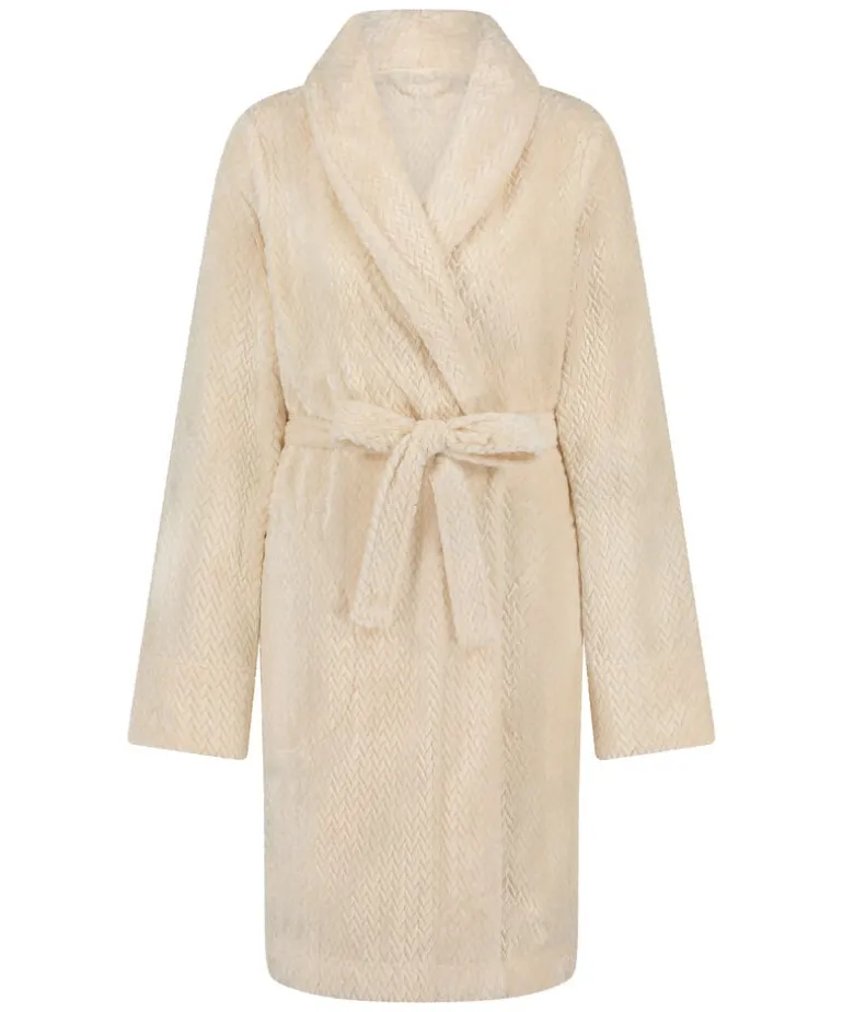 Fleece Bathrobe - White