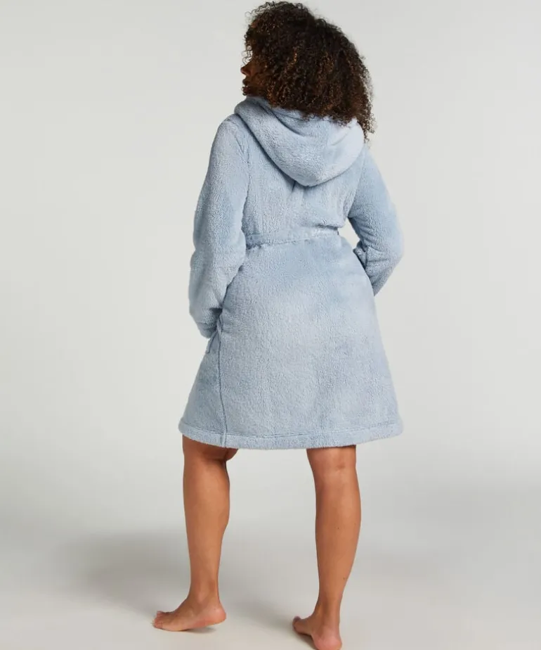 Fleece Bathrobe Short - Blue