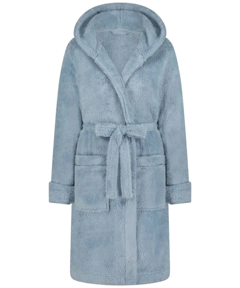 Fleece Bathrobe Short - Blue