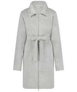 Fleece Zip Bathrobe - Gray