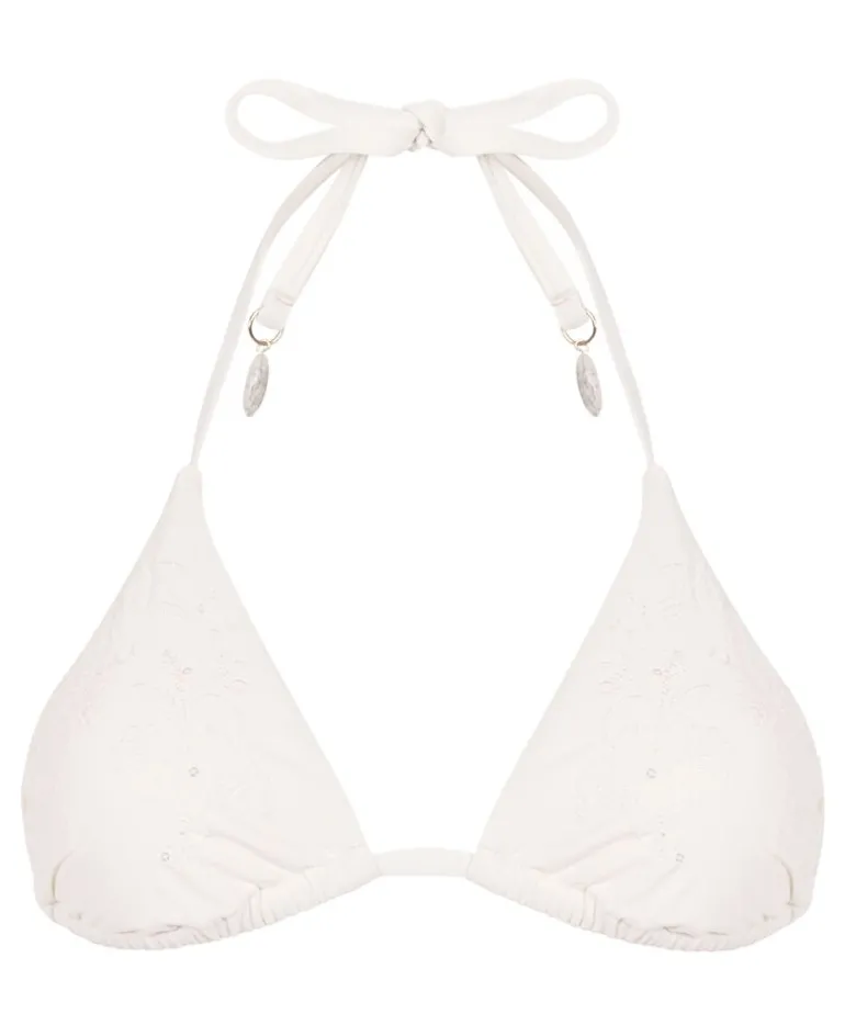 Giselle Triangle Bikini Top - White