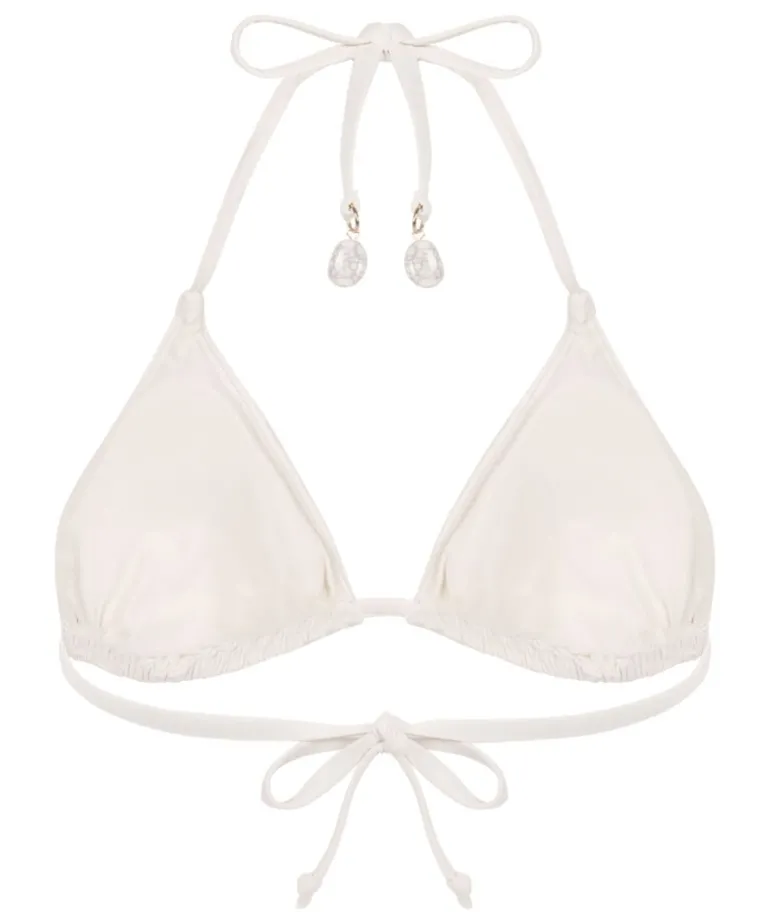 Giselle Triangle Bikini Top - White