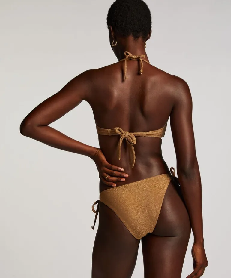 Goldie Shimmer Bandeau Bikini Top - Yellow