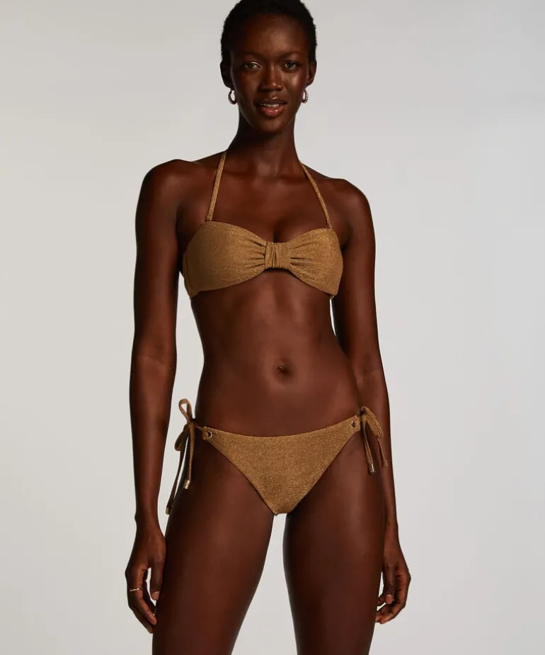 Goldie Shimmer Cheeky Tanga Bikini Bottoms - Yellow