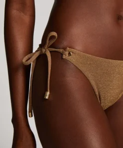 Goldie Shimmer Cheeky Tanga Bikini Bottoms - Yellow