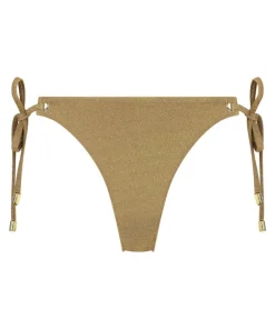 Goldie Shimmer Cheeky Tanga Bikini Bottoms - Yellow