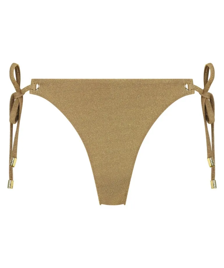 Goldie Shimmer Cheeky Tanga Bikini Bottoms - Yellow