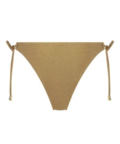 Goldie Shimmer Cheeky Tanga Bikini Bottoms - Yellow