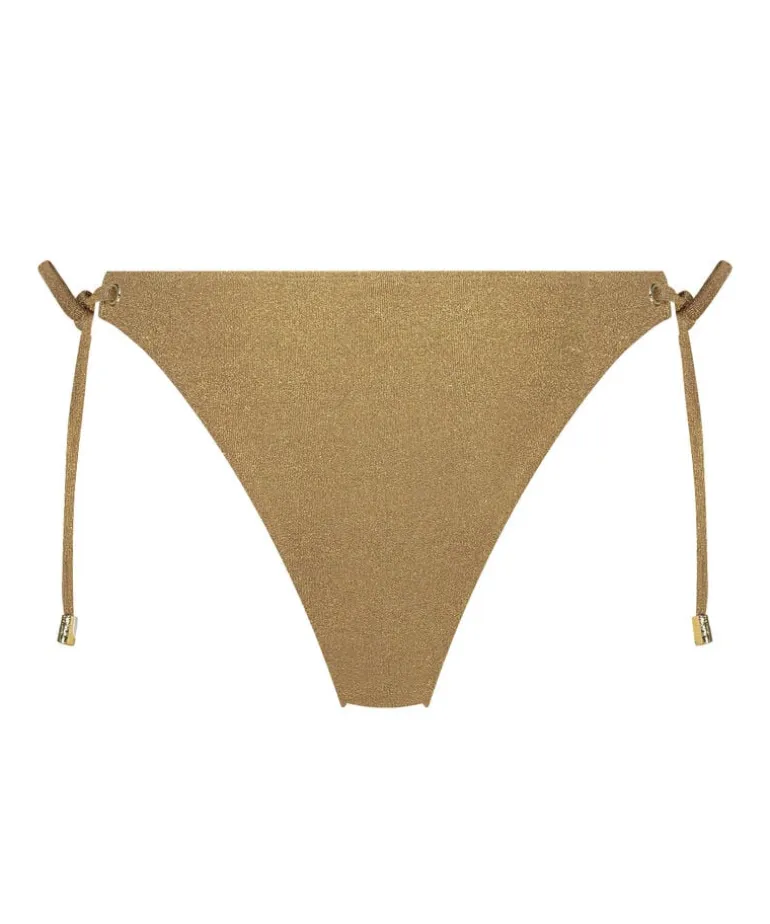 Goldie Shimmer Cheeky Tanga Bikini Bottoms - Yellow