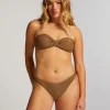 Goldie Shimmer High-Leg Bikini Bottoms - Yellow
