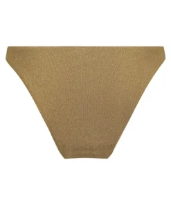 Goldie Shimmer High-Leg Bikini Bottoms - Yellow