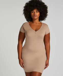 Henley Nightshirt - Beige