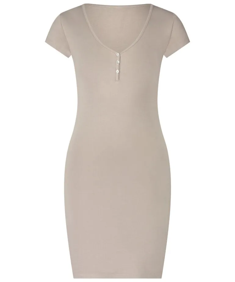 Henley Nightshirt - Beige