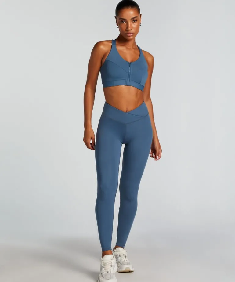 HKMX Crossed High Waisted Leggings - Blue