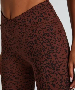 HKMX Crossed High Waisted Leggings - Brown