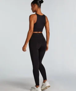 HKMX Crossed High Waisted Leggings - Black