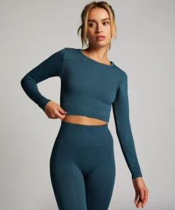 HKMX Seamless Sport Cropped Top - Green