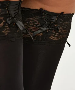 Hold-ups 50 Denier Fancy Ribbon - Black