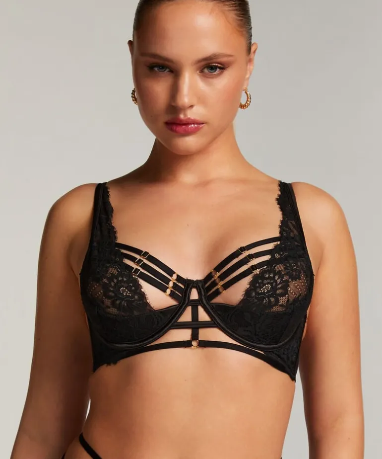 Iggy Half-Padded Underwired Longline Bra - Black
