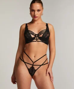 Iggy Half-Padded Underwired Longline Bra - Black