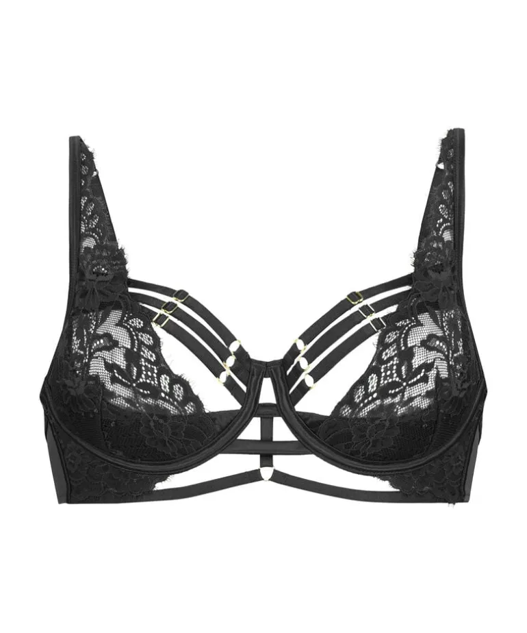 Iggy Half-Padded Underwired Longline Bra - Black