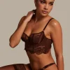 Indigo Non-Padded Underwired Longline Bra - Brown
