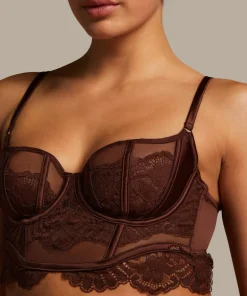 Indigo Non-Padded Underwired Longline Bra - Brown